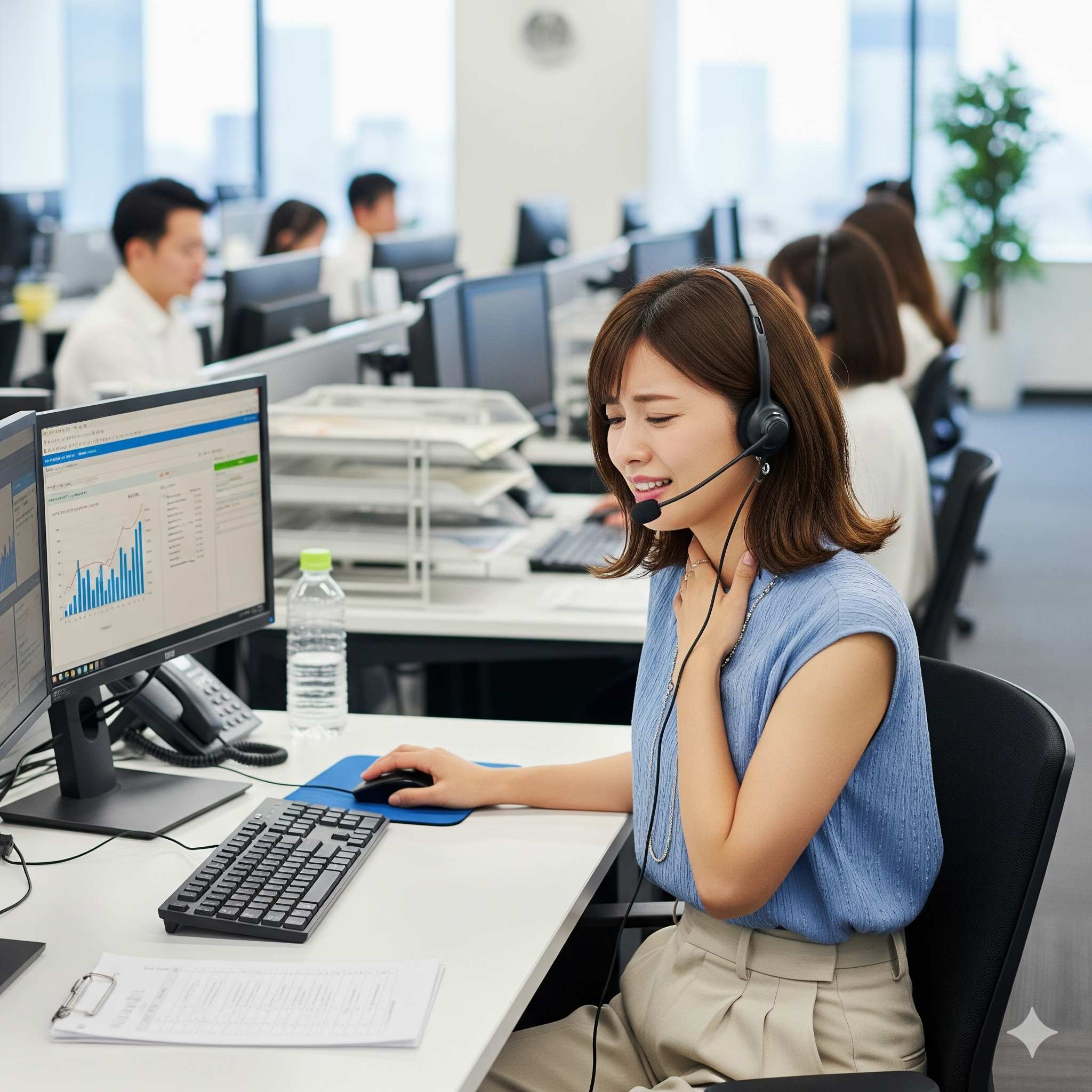 コールセンター勤務者必見！なぜ喉を痛める？原因と正しい喉のケア方法を徹底解説