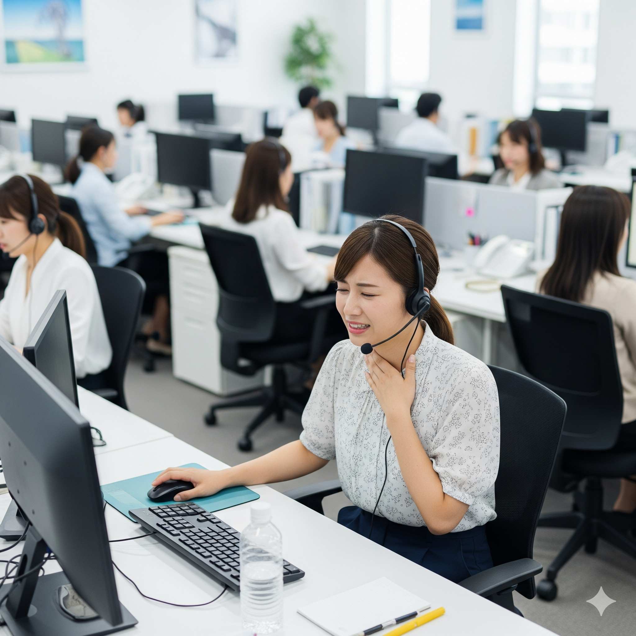 コールセンター勤務者必見！なぜ喉を痛める？原因と正しい喉のケア方法を徹底解説